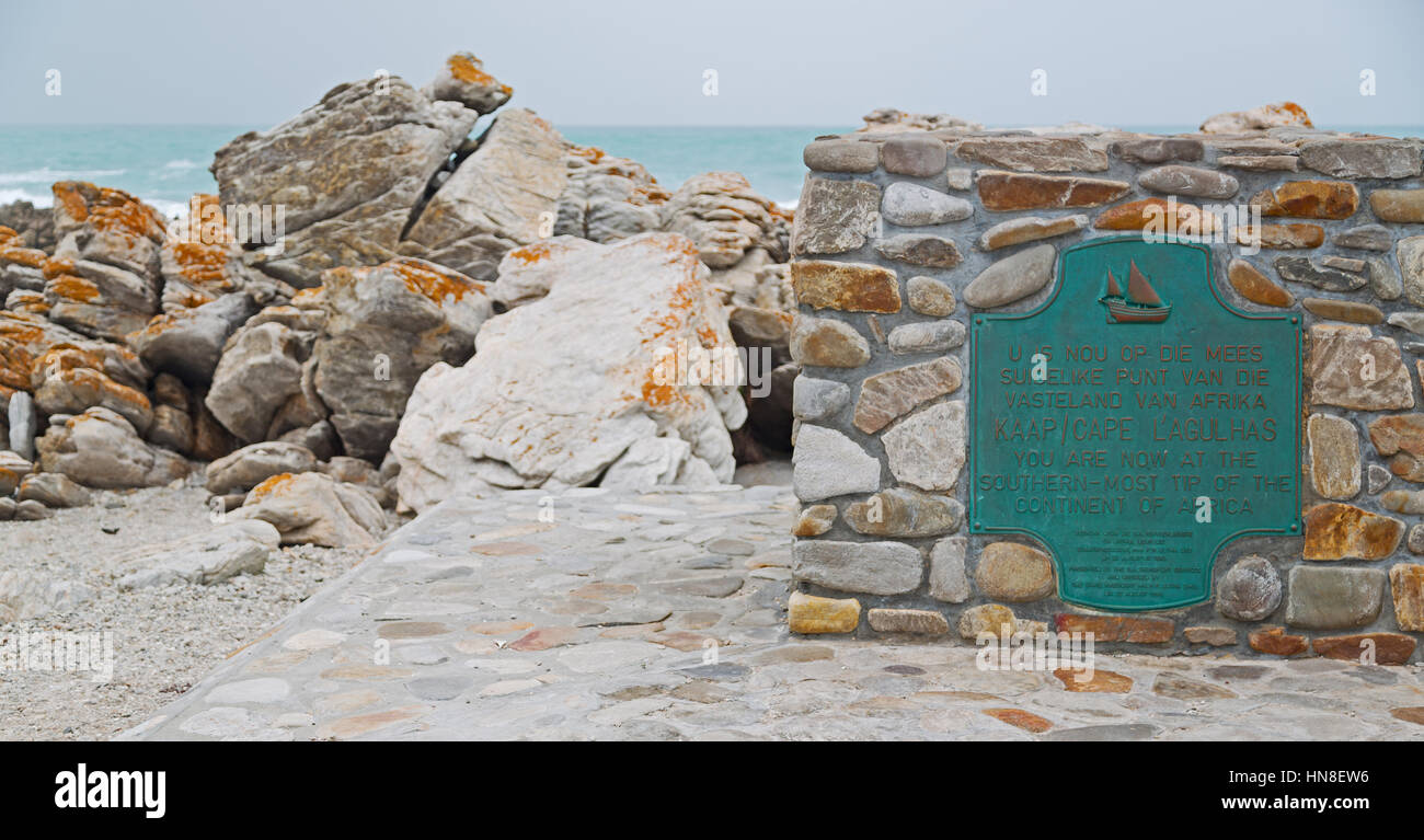 En Afrique du sud du cap des panneaux routiers les plus agulahs point d'Afrique du Sud Banque D'Images