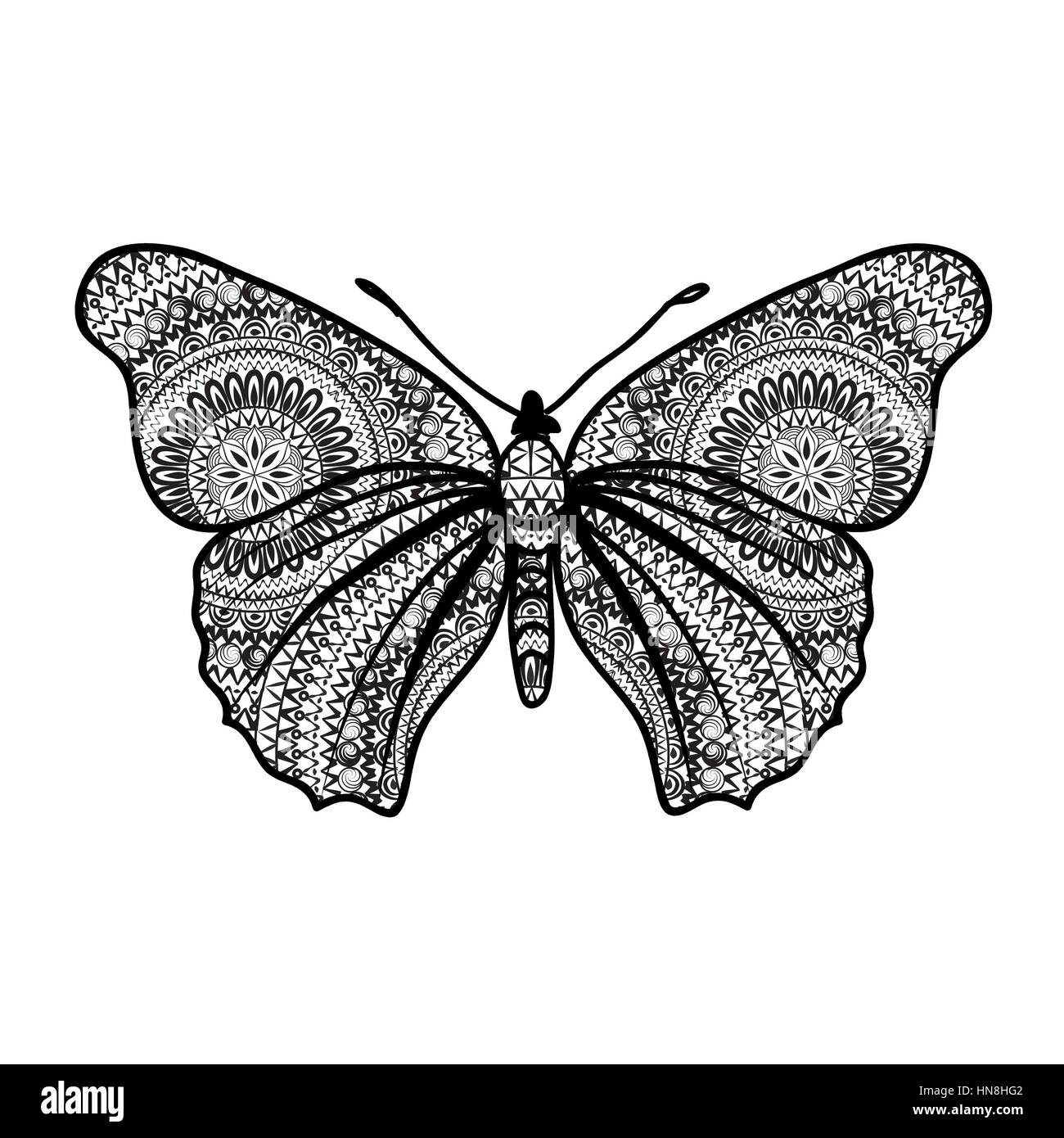 Abstract floral papillon avec texture grunge. papillon isolés. Illustration de Vecteur