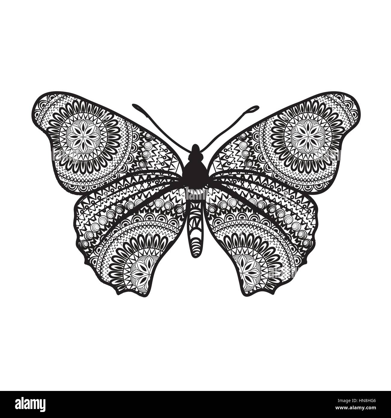Abstract floral papillon avec texture grunge. papillon isolés. Illustration de Vecteur