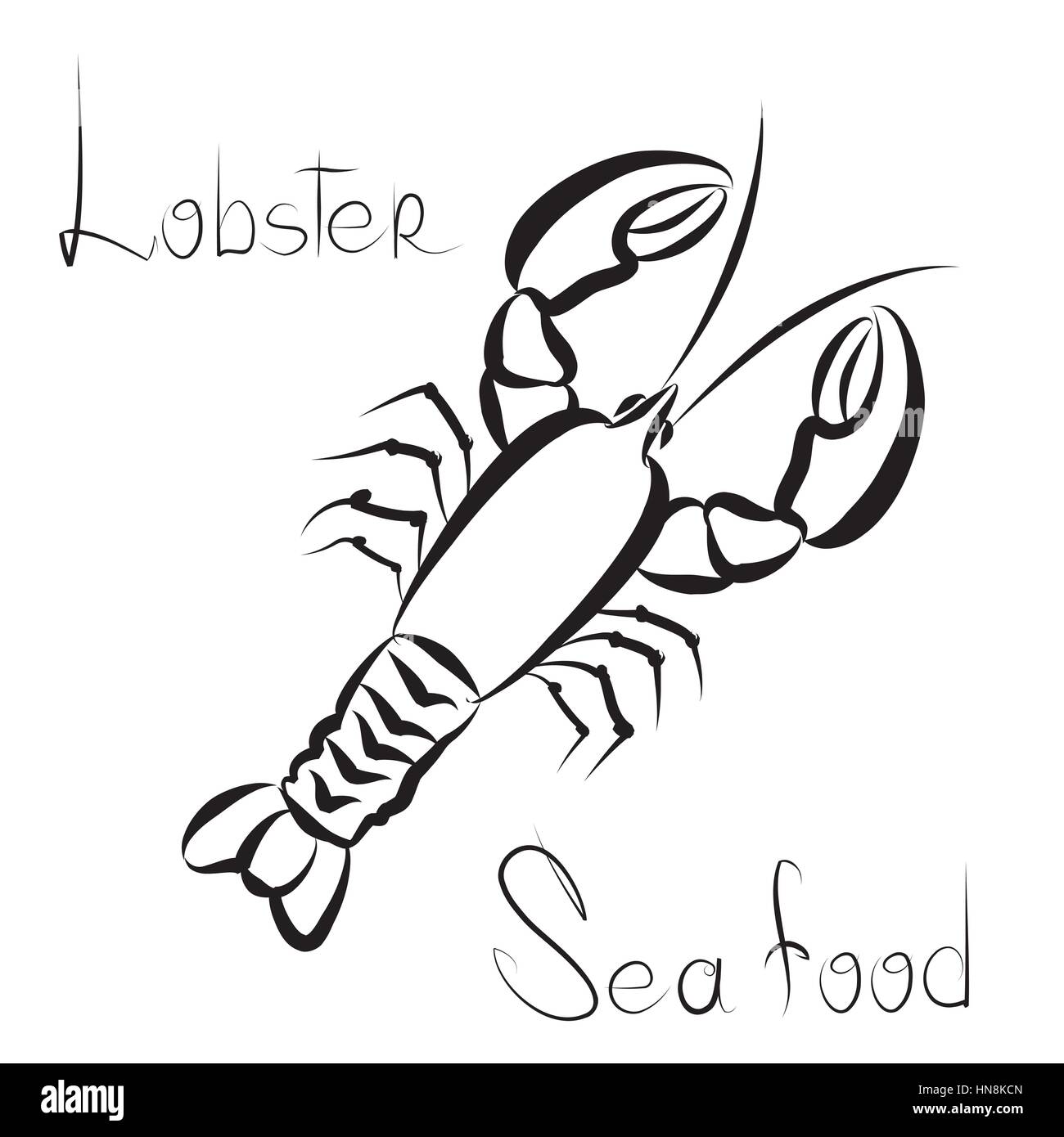 L'icône du homard. Fruits de mer Poissons label. menu restaurant couvrir l'arrière-plan. Illustration de Vecteur