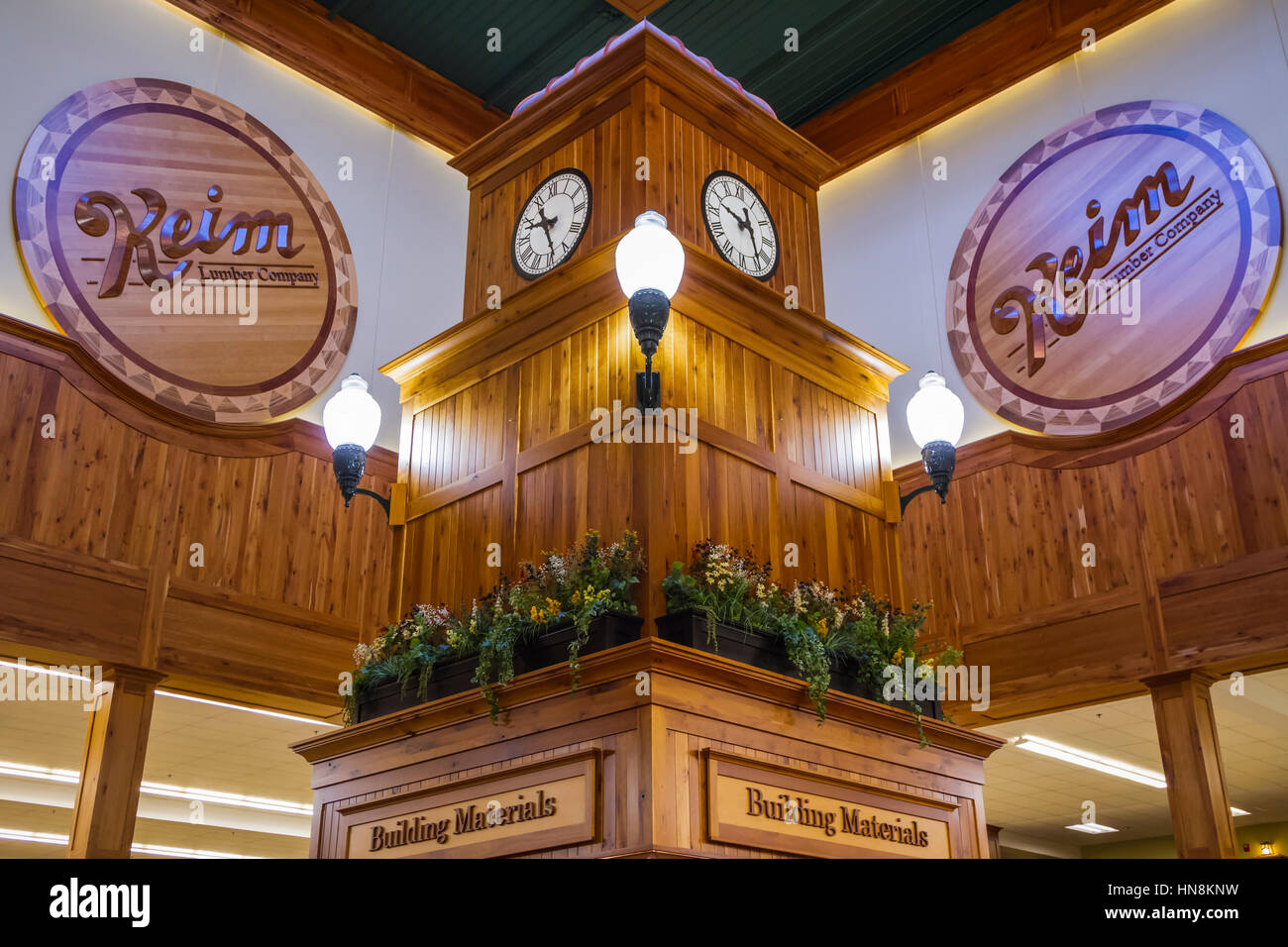 Le bâtiment de bois d'oeuvre Keim en charme, Ohio, USA. Banque D'Images