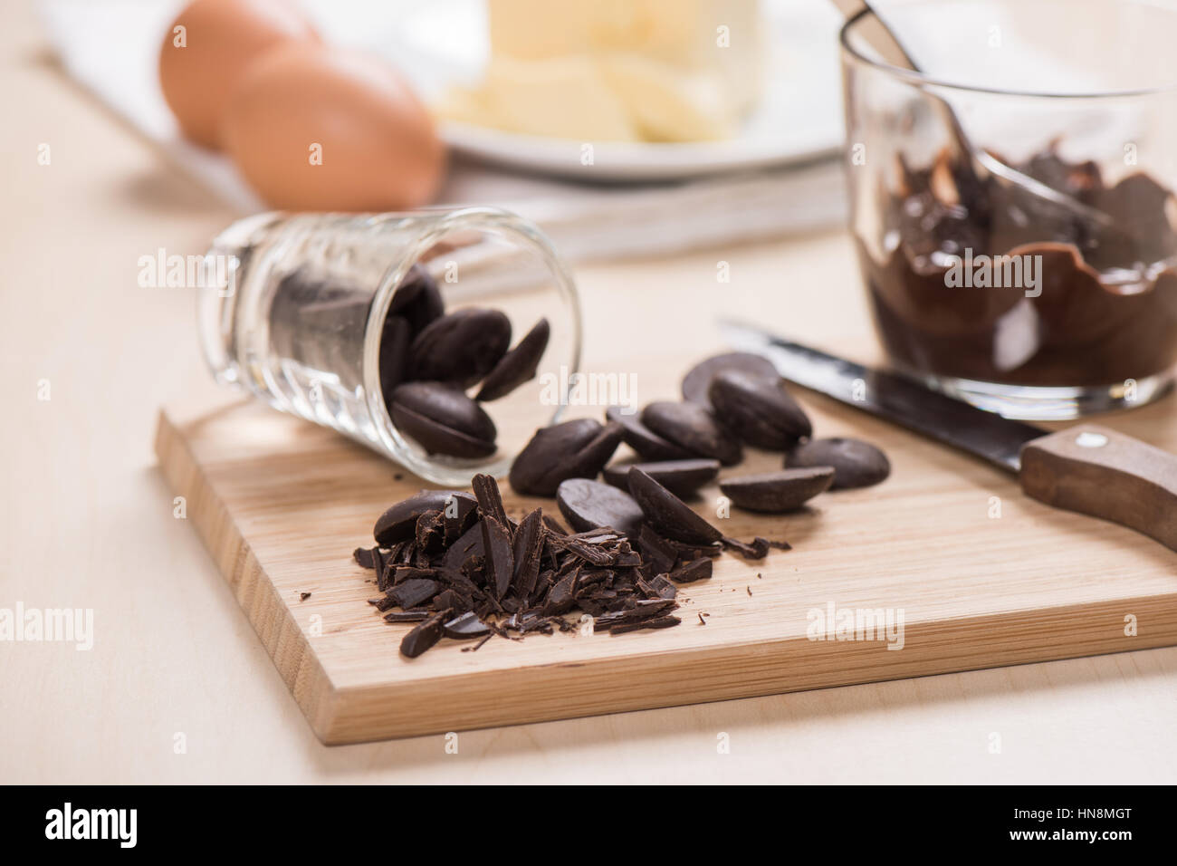 Couverture chocolat foncé pour la cuisine Banque D'Images