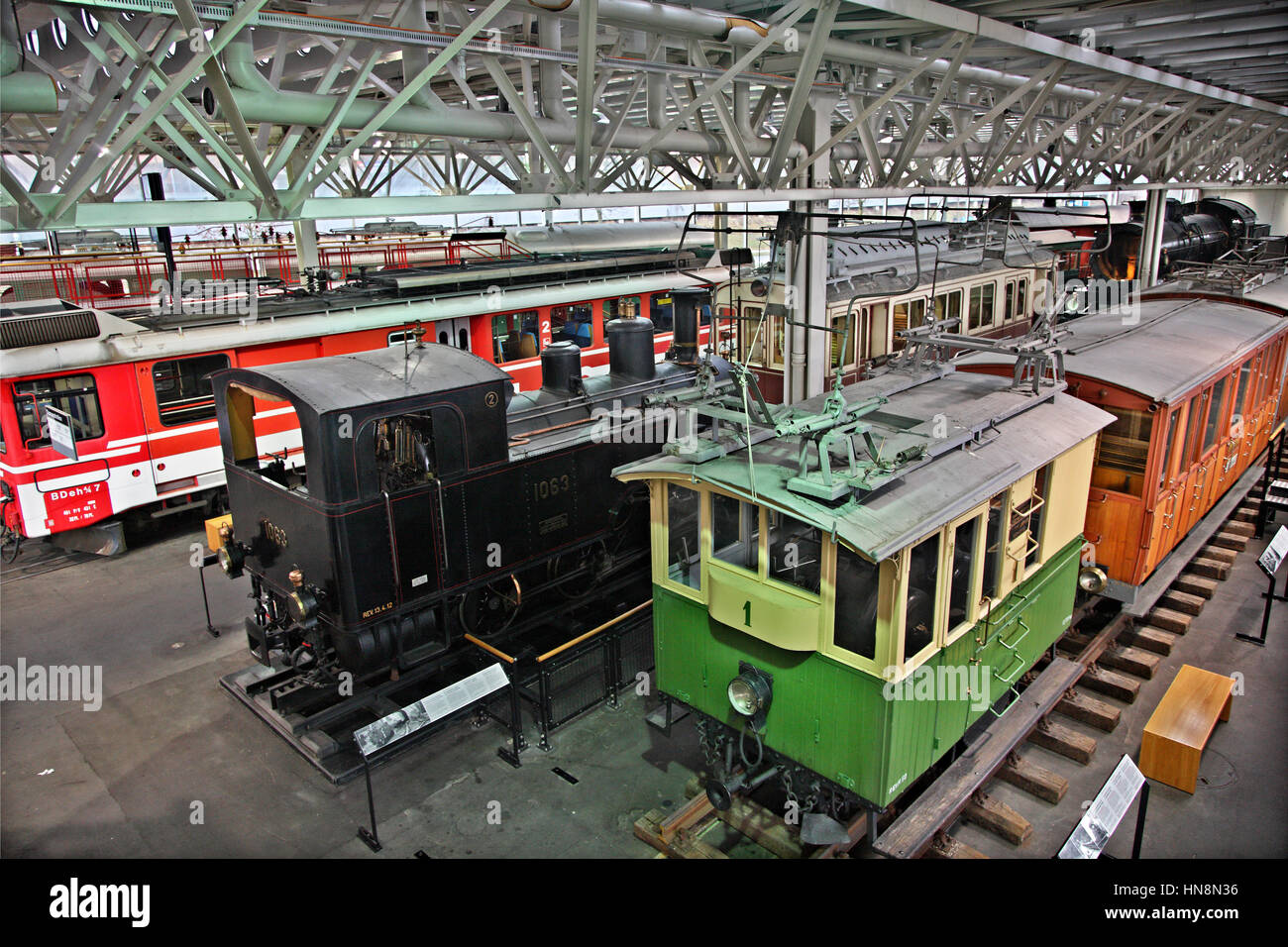 Dans le musée suisse des transports (Verkehrshaus der Schweiz) à Lucerne, Suisse. Banque D'Images