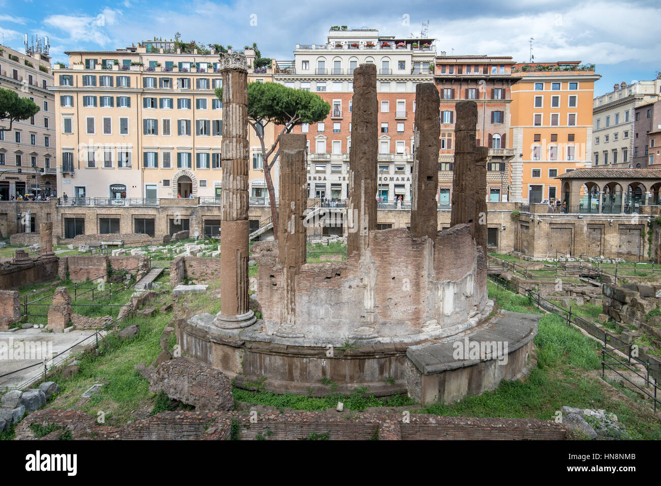 Rome, Italie- Largo di Torre Argentina situé dans le centre de Rome. Cette zone archéologique est connu aujourd'hui pour l'amas des chats sauvages qui vivent dans ses rui Banque D'Images