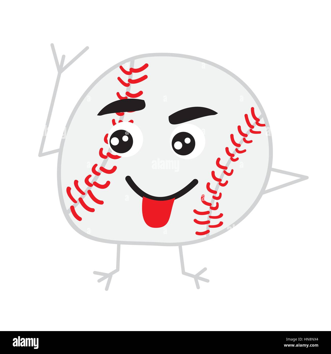 Balle de Baseball mignon personnage. Vector Illustration. Illustration de Vecteur