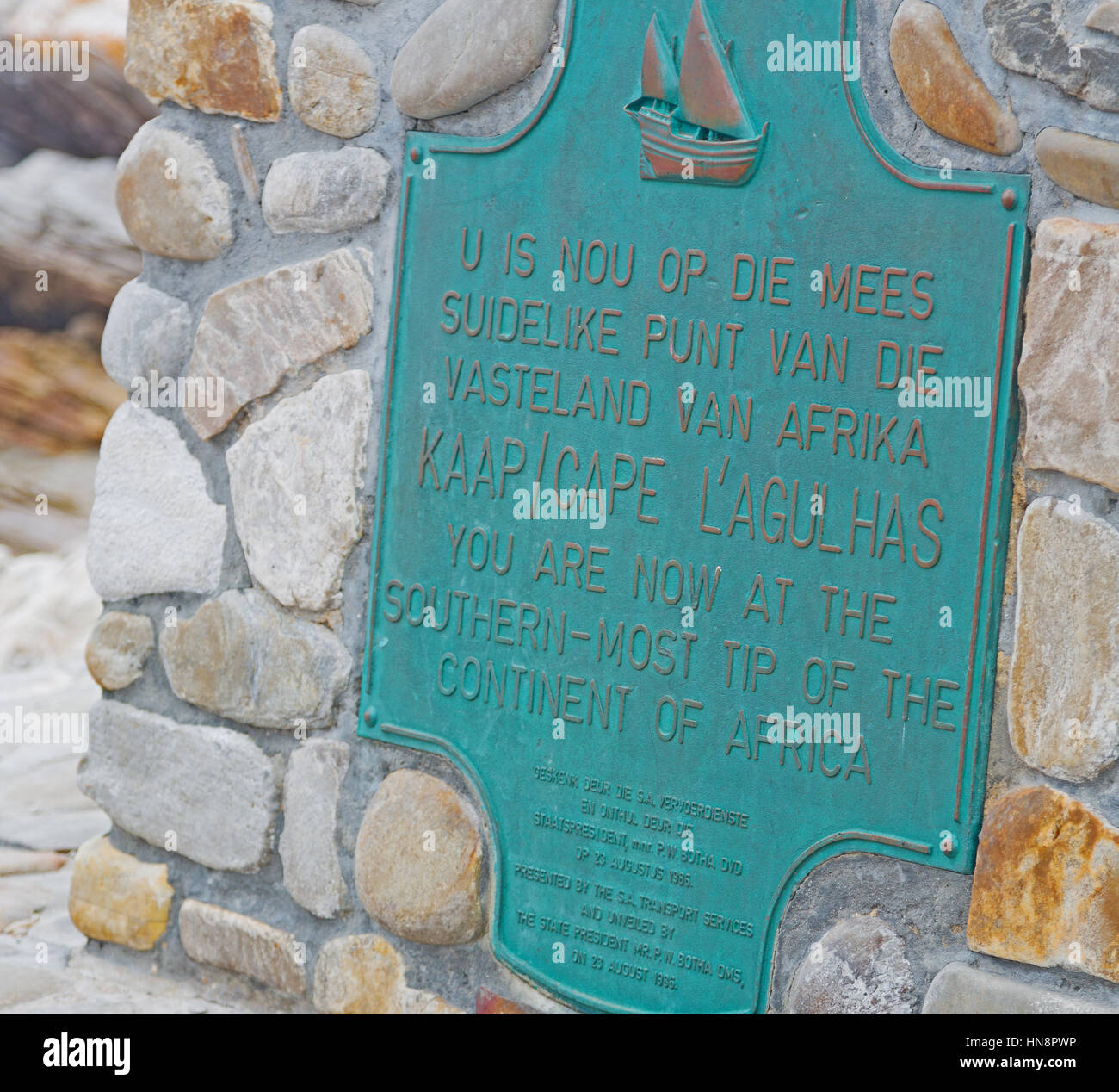 En Afrique du sud du cap des panneaux routiers les plus agulahs point d'Afrique du Sud Banque D'Images