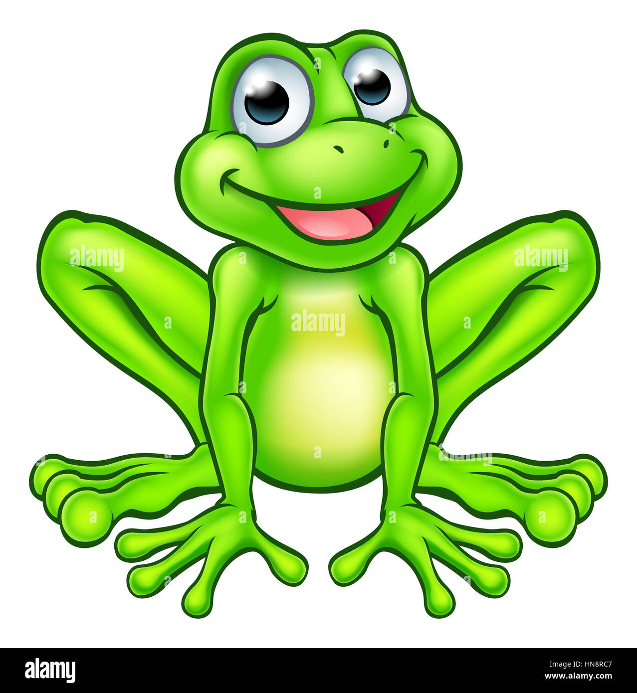 Une illustration d'un personnage mascotte grenouille cute cartoon Banque D'Images