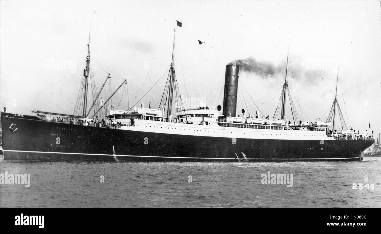 RMS CARPATHIA Cunard paquebot transatlantique 1903-1918 Banque D'Images