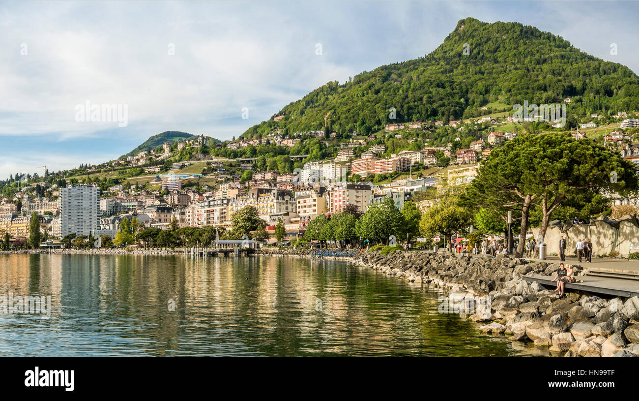 Quai des fleurs, Montreux, Lac Léman, Suisse Banque D'Images