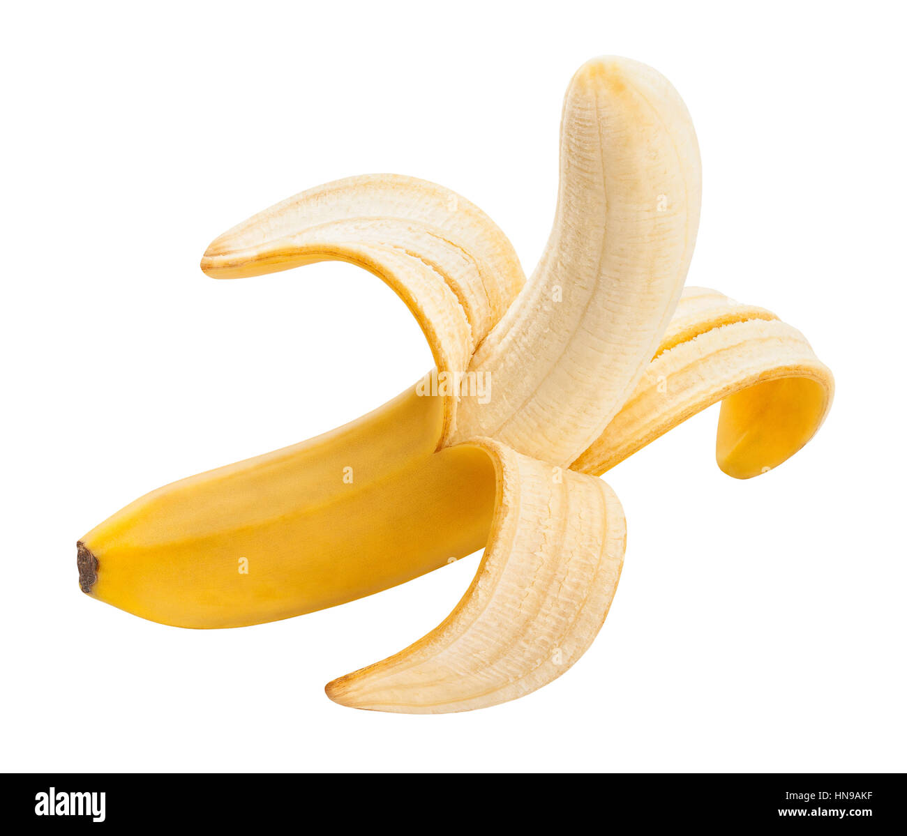 Ouvrez isolé banane Banque D'Images