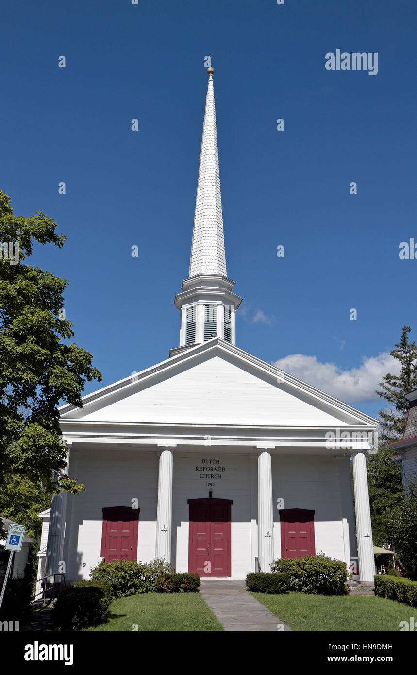 L'Église Réformée hollandaise à Woodstock, comté d'Ulster, New York, United States. Banque D'Images