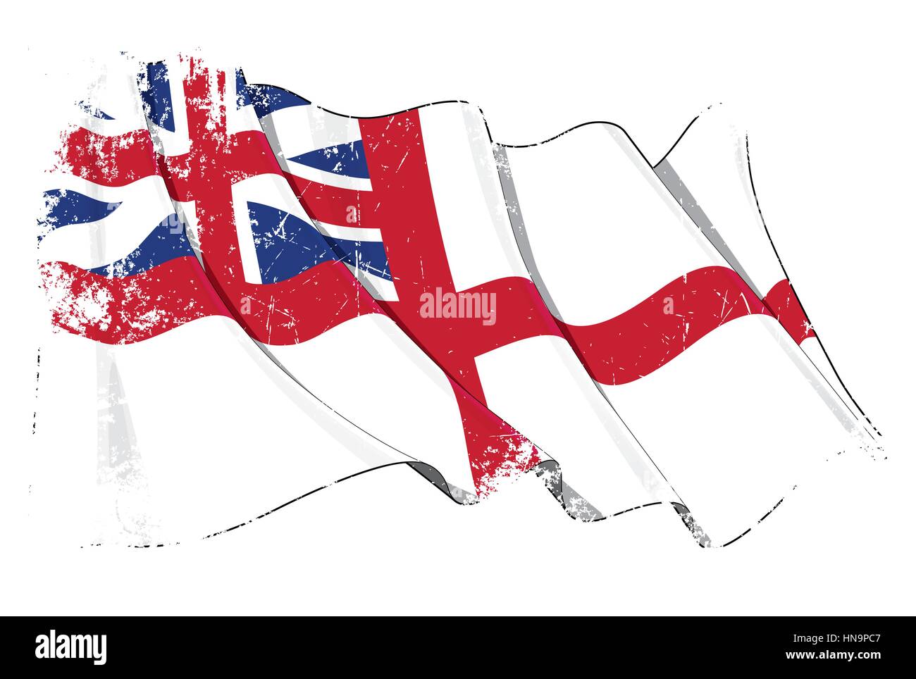 Grunge illustration d'une forme de l'Étoile de la marine britannique de la période entre 1606-1801 aussi connu sous le nom de "King's couleurs'. C'était la marine britannique fla Illustration de Vecteur