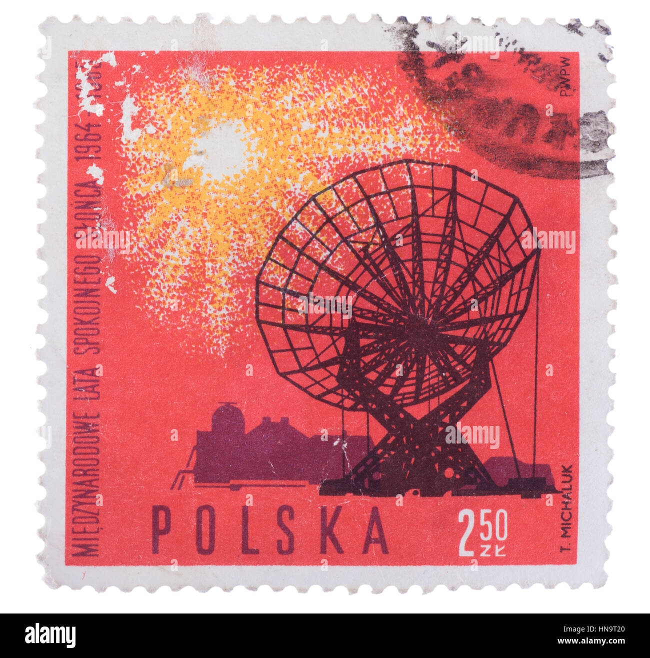 Pologne - VERS 1965 : timbres par , montre Radio telesc Banque D'Images