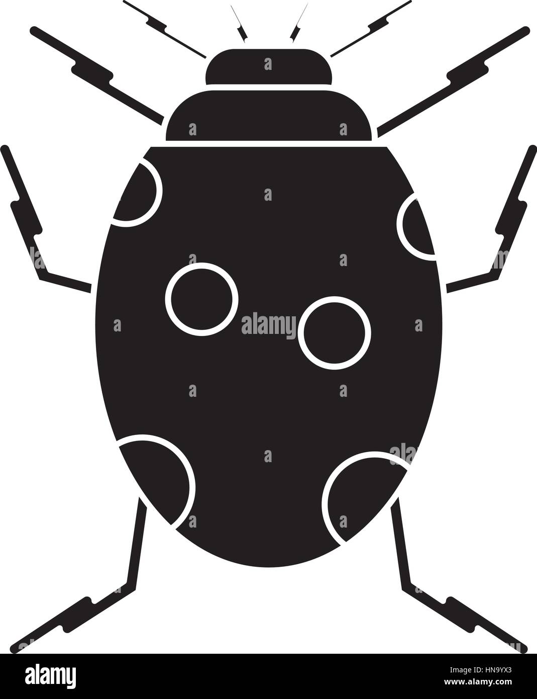 Nature insectes coccinelle pictogramme icône Image Vectorielle Stock ...