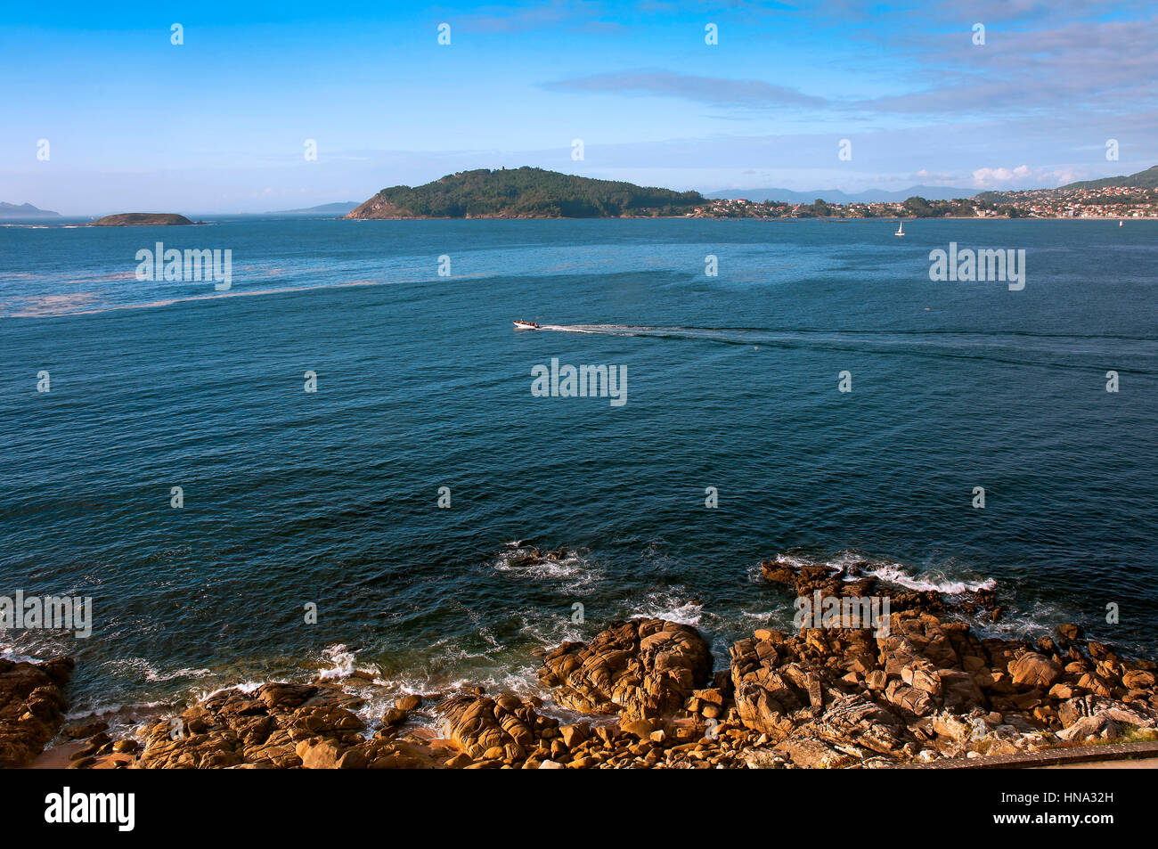 Bay, Bayona, Pontevedra province, région de Galice, Espagne, Europe Banque D'Images