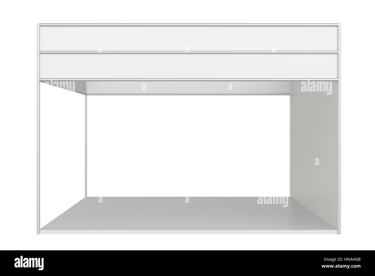 Stand d'exposition en blanc. Banque D'Images