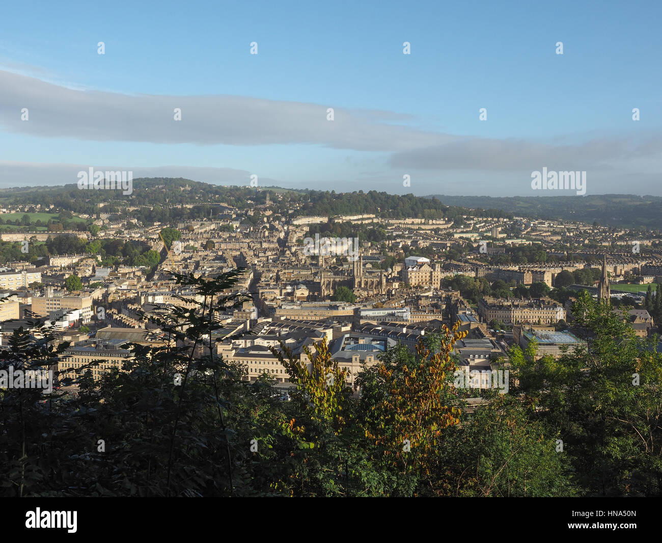 Vue aérienne de la ville de Bath, Royaume-Uni Banque D'Images