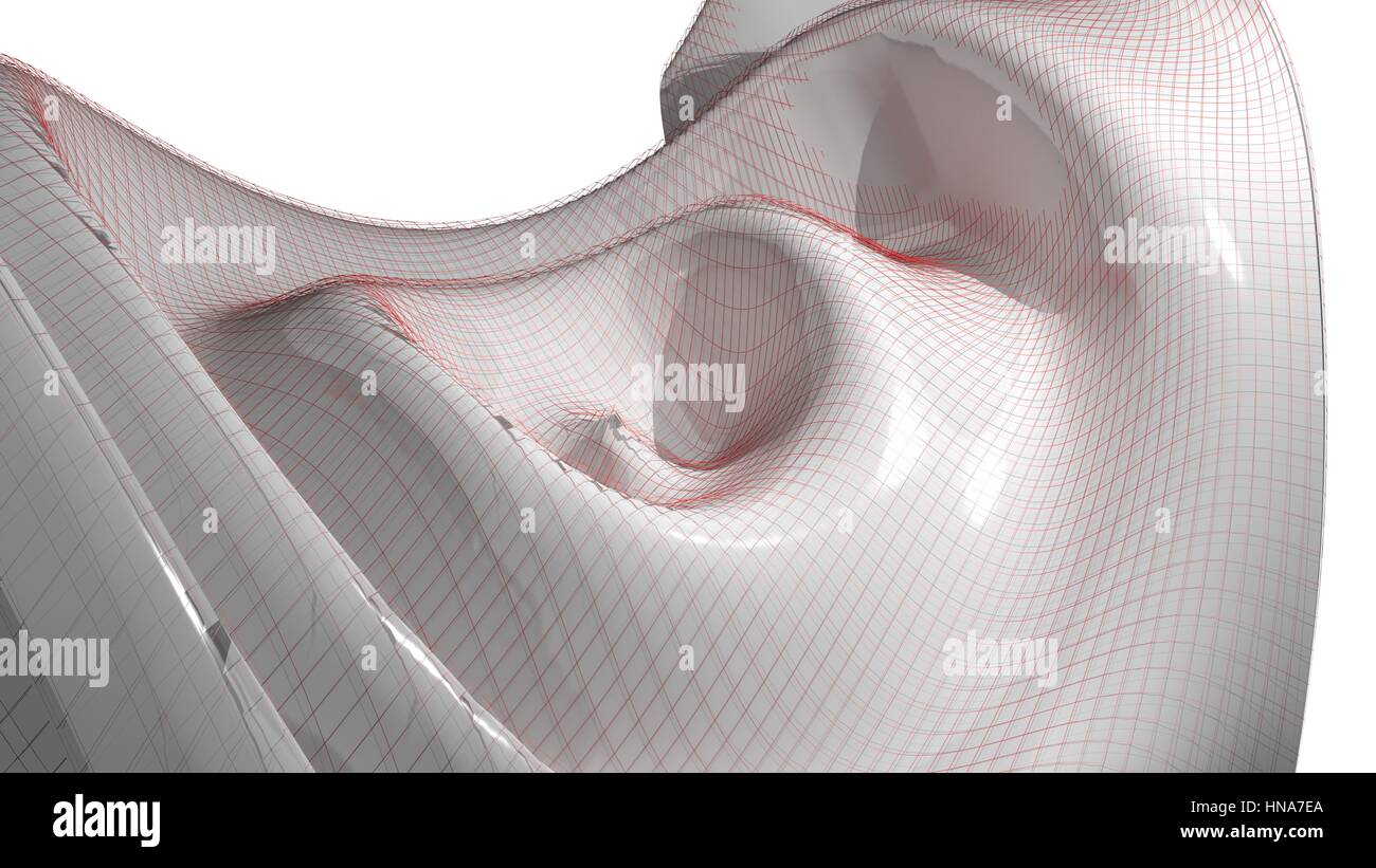Mathématiques - surface blanche agita le rendu 3D Banque D'Images