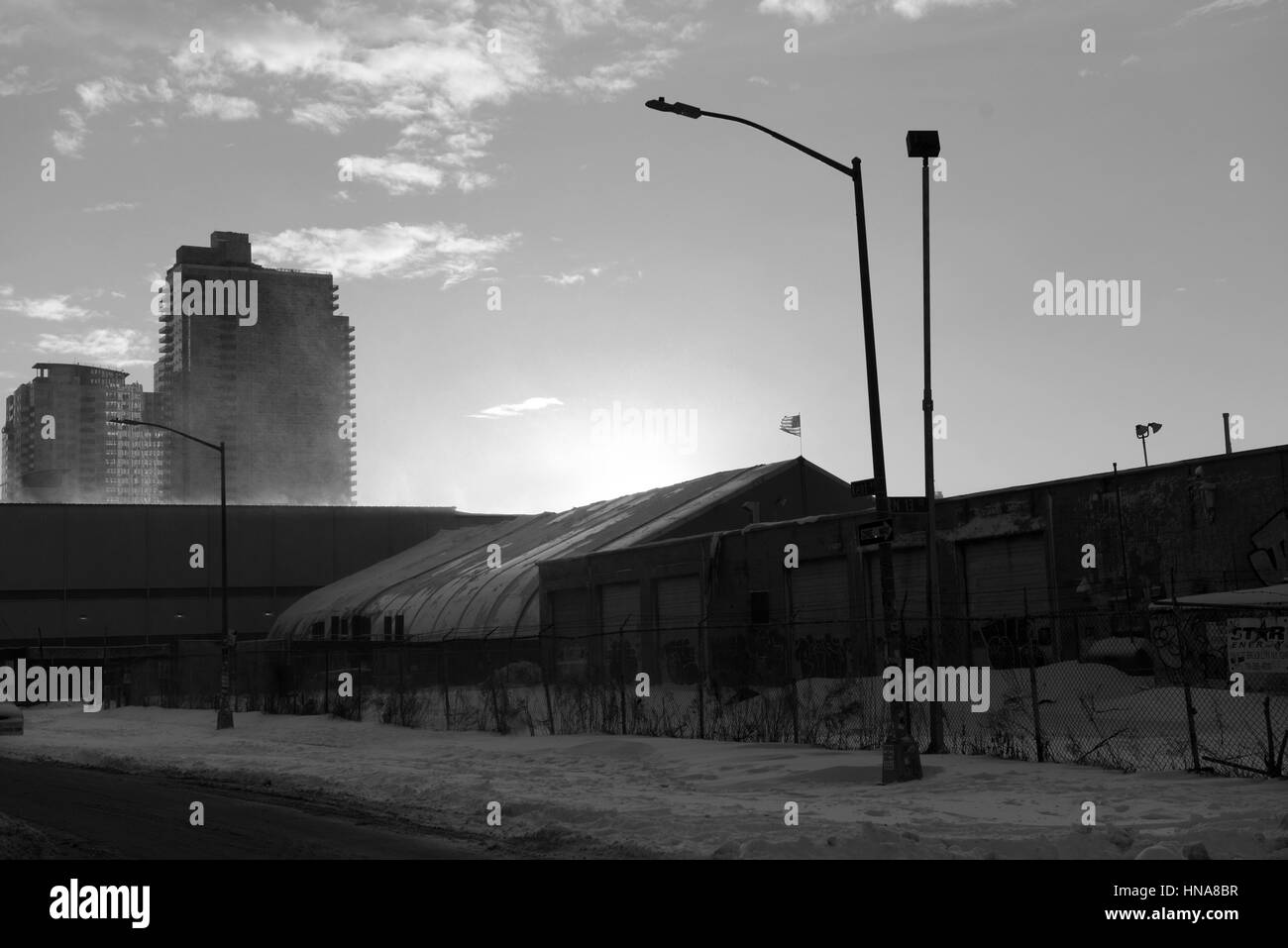 Scène de rue en hiver, Williamsburg, Brooklyn, NYC Banque D'Images