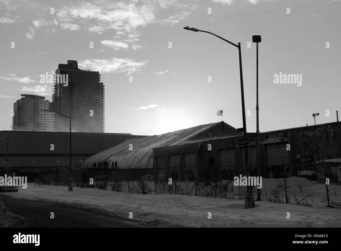 Scène de rue en hiver, Williamsburg, Brooklyn, NYC Banque D'Images