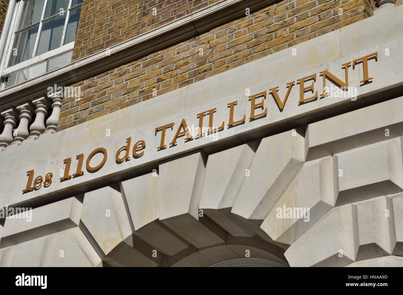 Les 110 de Taillevent restaurant brasserie française dans Cavedish Square, Londres, Royaume-Uni. Banque D'Images