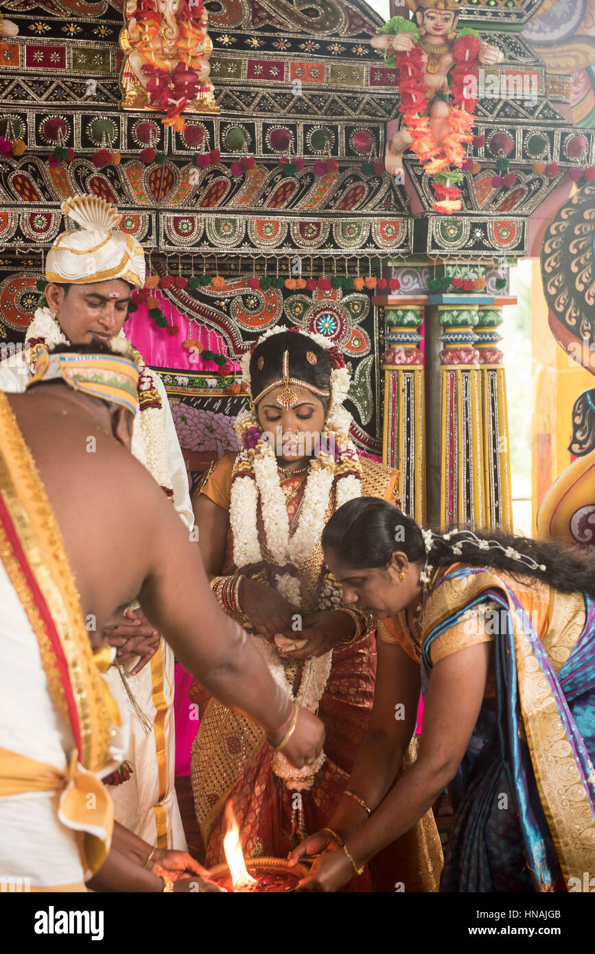 Cérémonie de mariage hindou, Deniyaya, Sri Lanka Banque D'Images