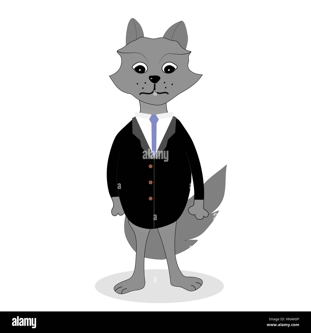 Loup d'affaires de caractère. Dimensions femmes d'animal, vector illustration Banque D'Images