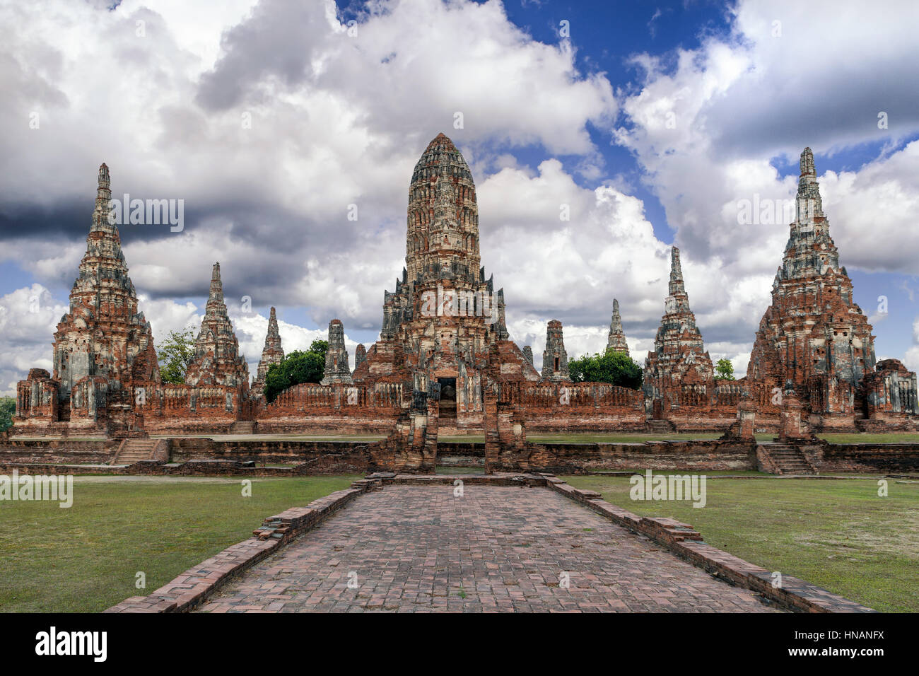 Wat Chaiwatthanaram à Ayutthaya Historical Park, Ayutthaya, Thaïlande. Banque D'Images