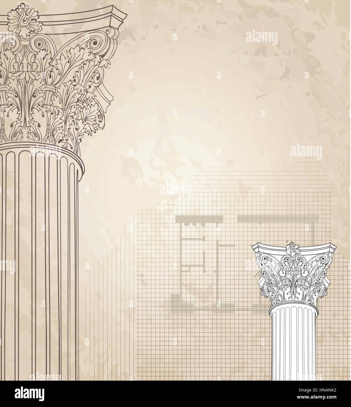Classic seamless background colonnes colonne corinthienne. roman. illustration sur fond blanc pour l'esquisse Illustration de Vecteur