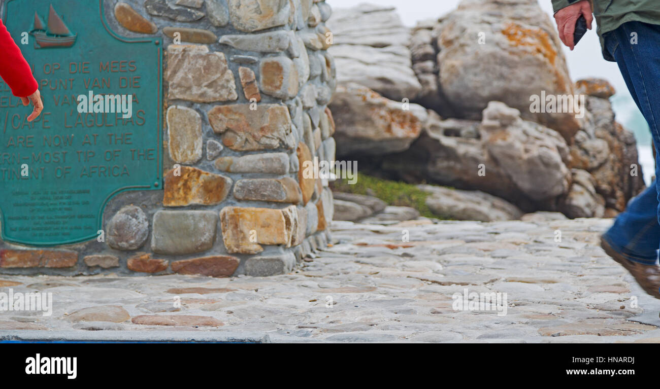 En Afrique du sud du cap des panneaux routiers les plus agulahs point d'Afrique du Sud Banque D'Images