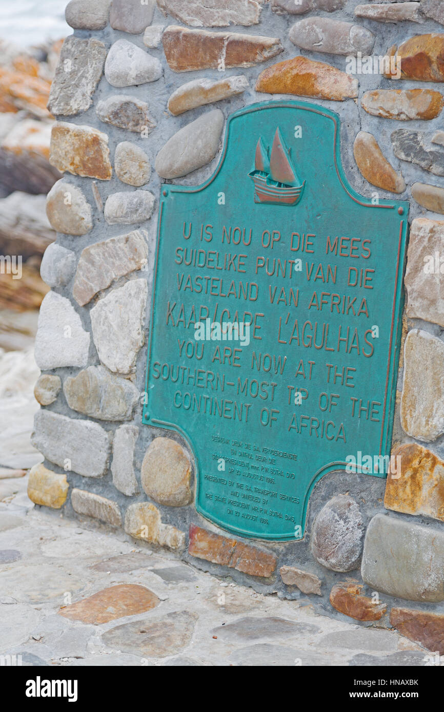 En Afrique du sud du cap des panneaux routiers les plus agulahs point d'Afrique du Sud Banque D'Images