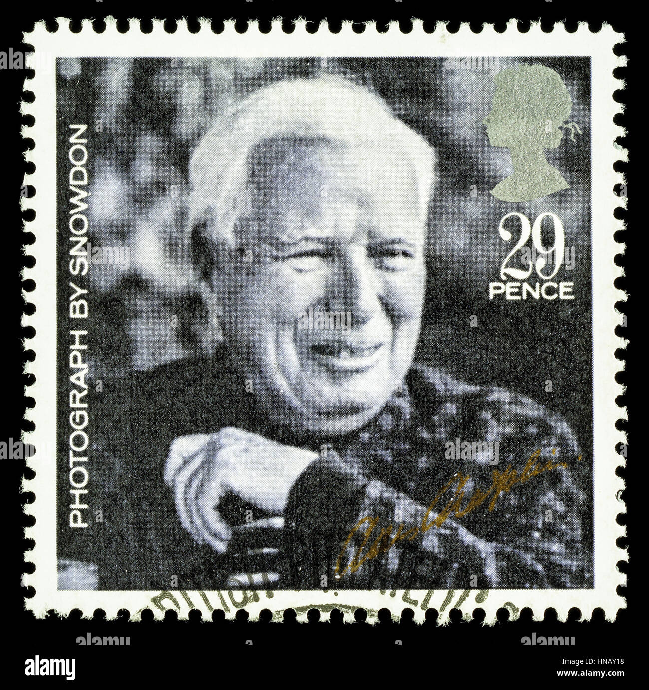 Royaume-uni - circa 1985 : timbre-poste imprimé en Grande-Bretagne la célébration de l'année britannique du film montrant le célèbre film muet Charlie Chaplin Banque D'Images
