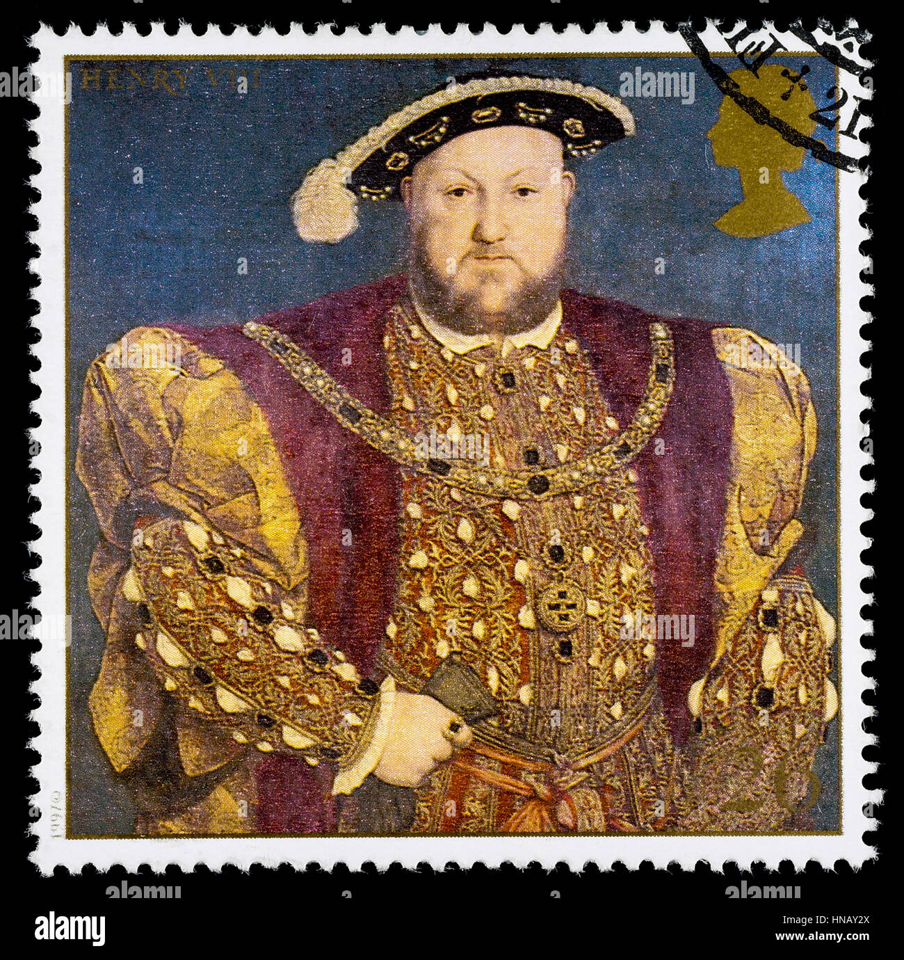 Royaume-uni - circa 1997 : timbre-poste imprimé en Grande-Bretagne commémorant le Roi Henry 8e Banque D'Images