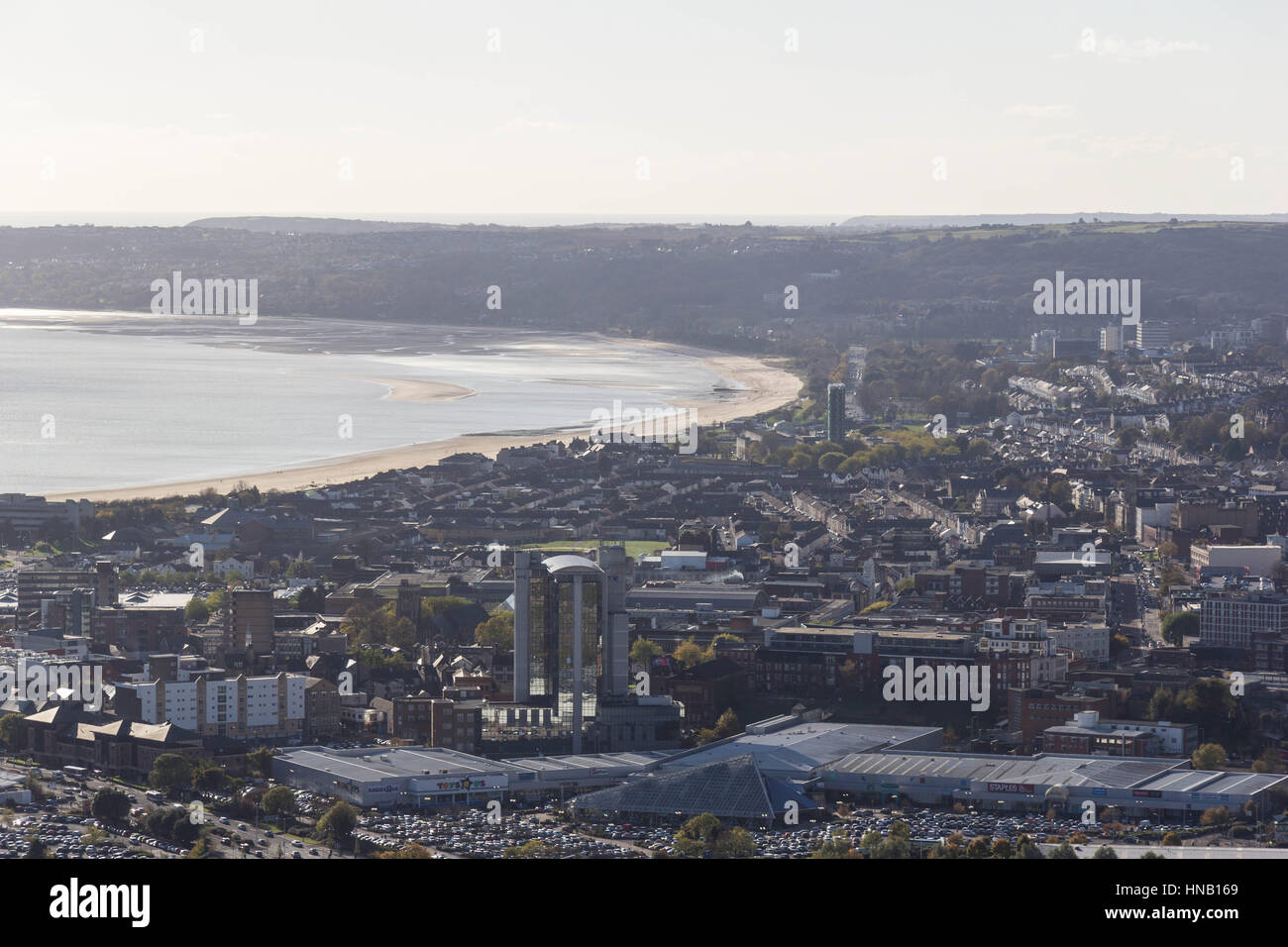 Vue sur la Baie de Swansea. Banque D'Images