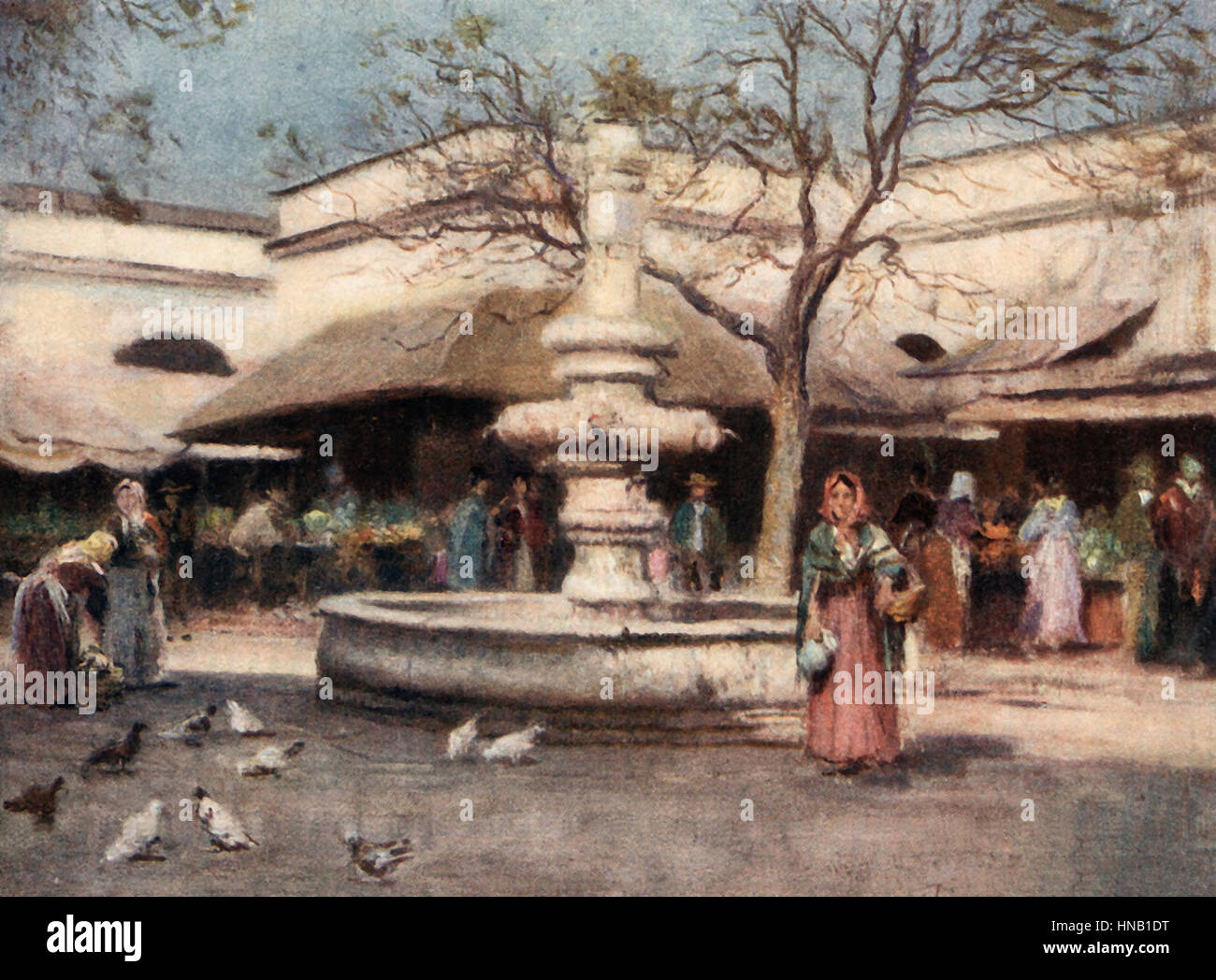 Séville - La Place du marché - l'Espagne, vers 1900 Banque D'Images