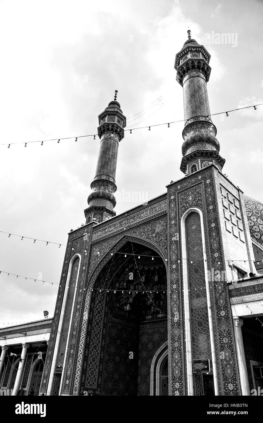 Flou dans l'Iran et l'ancienne religion mosquée architecture perse Banque D'Images