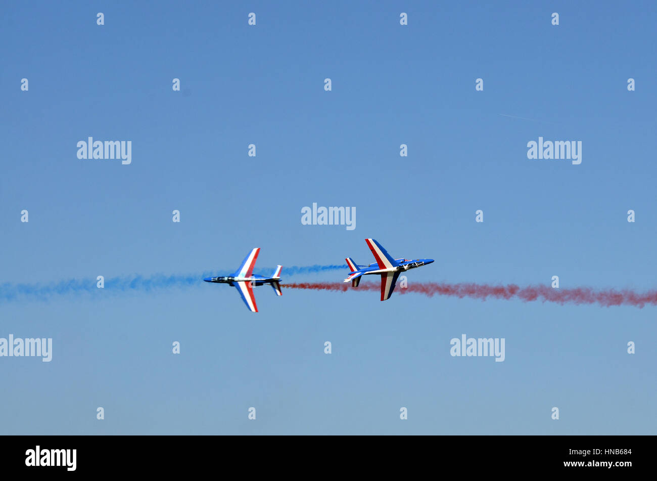 Jet de l'air en vol de patrouille manifestation à Toulouse Francazal. Banque D'Images