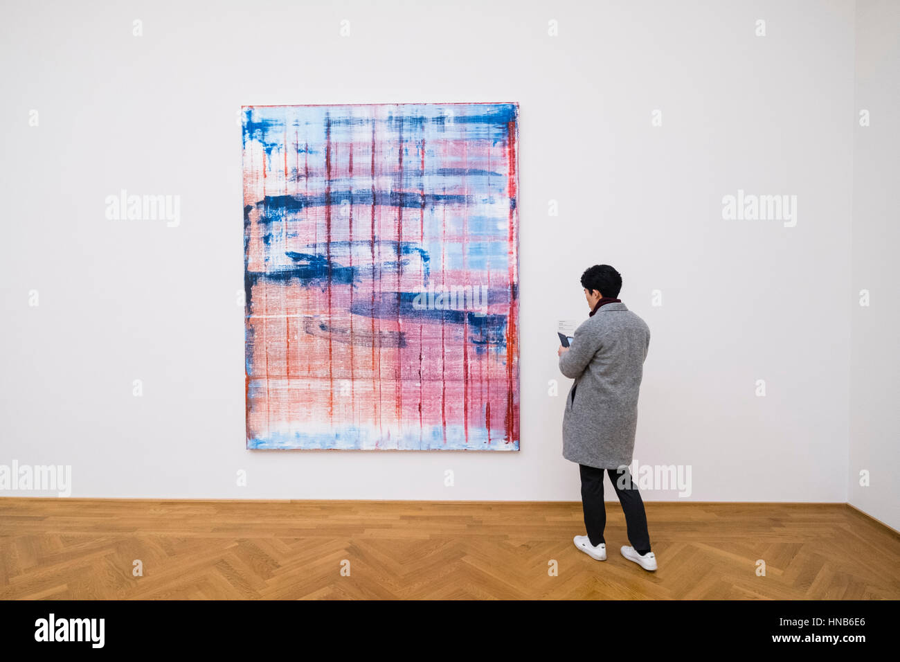 Peinture de Gerhard Richter, mars, au musée d'art Albertinum à Dresde, Allemagne. Banque D'Images