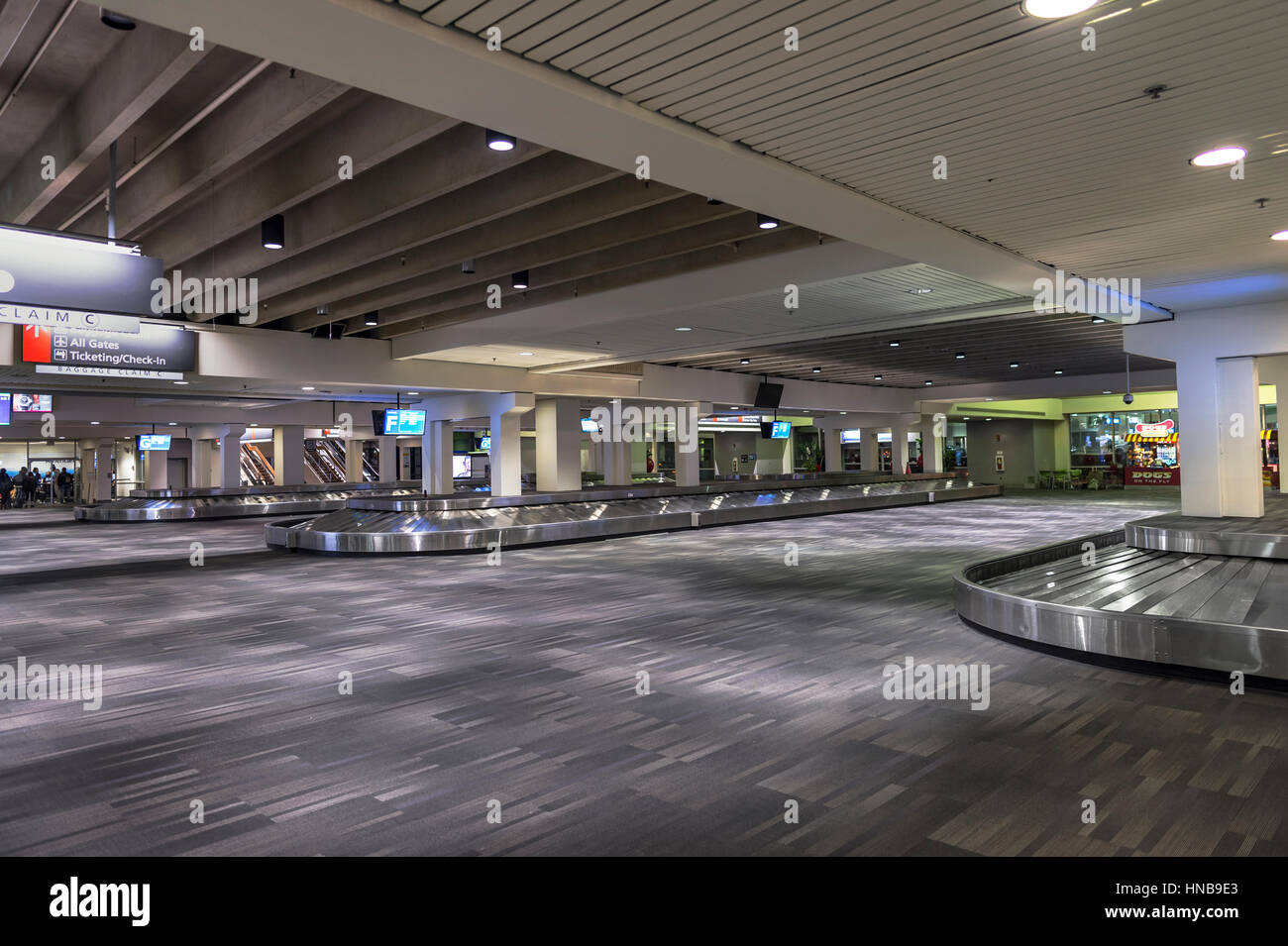 Espace à bagages vide de l'aéroport, Philadelphie Pennsylvanie États-Unis Banque D'Images