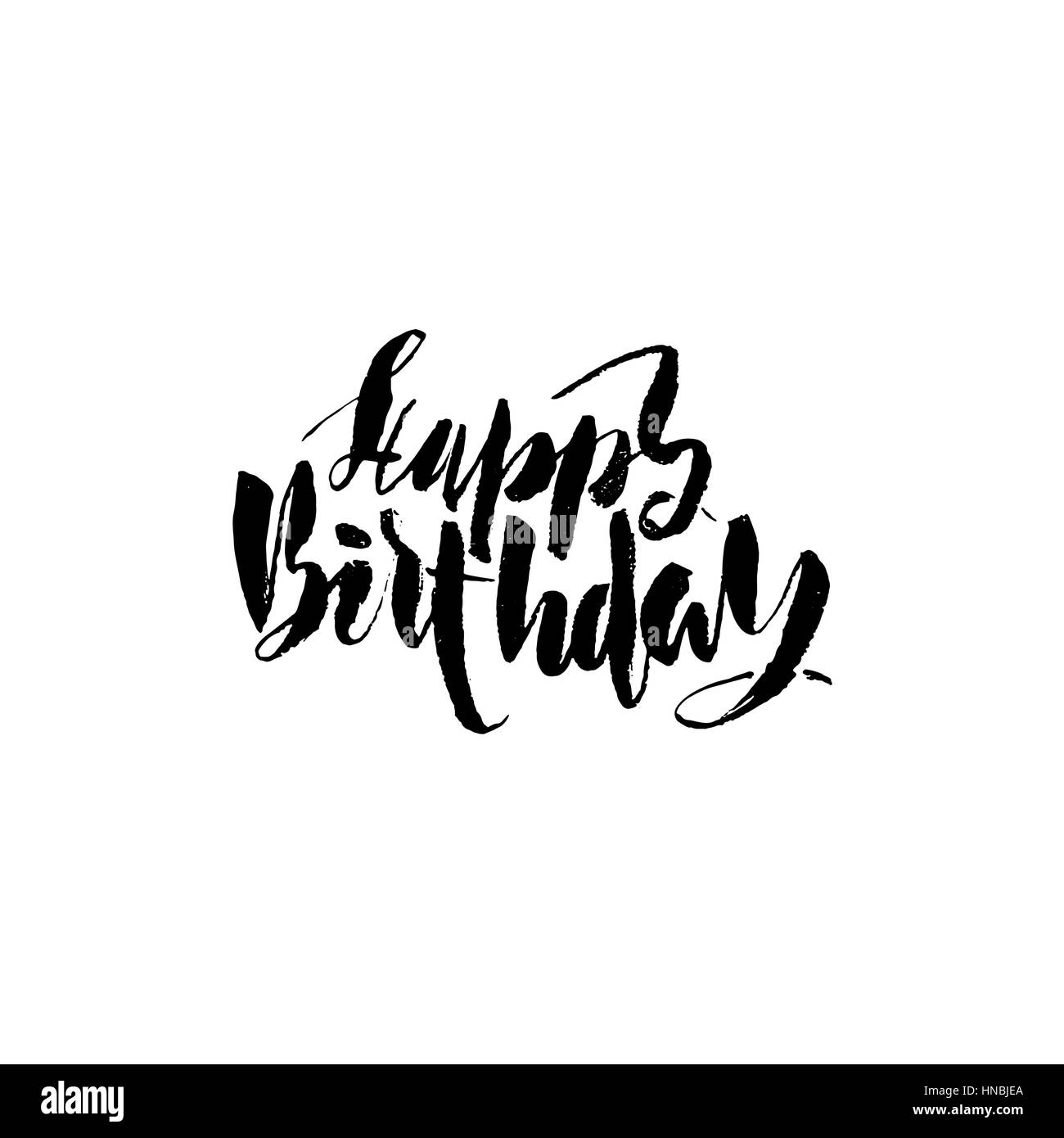 Joyeux anniversaire lettrage pour invitation et carte de souhaits, estampes et affiches. L'inscription à la main, design calligraphique. Vector illustration. Illustration de Vecteur