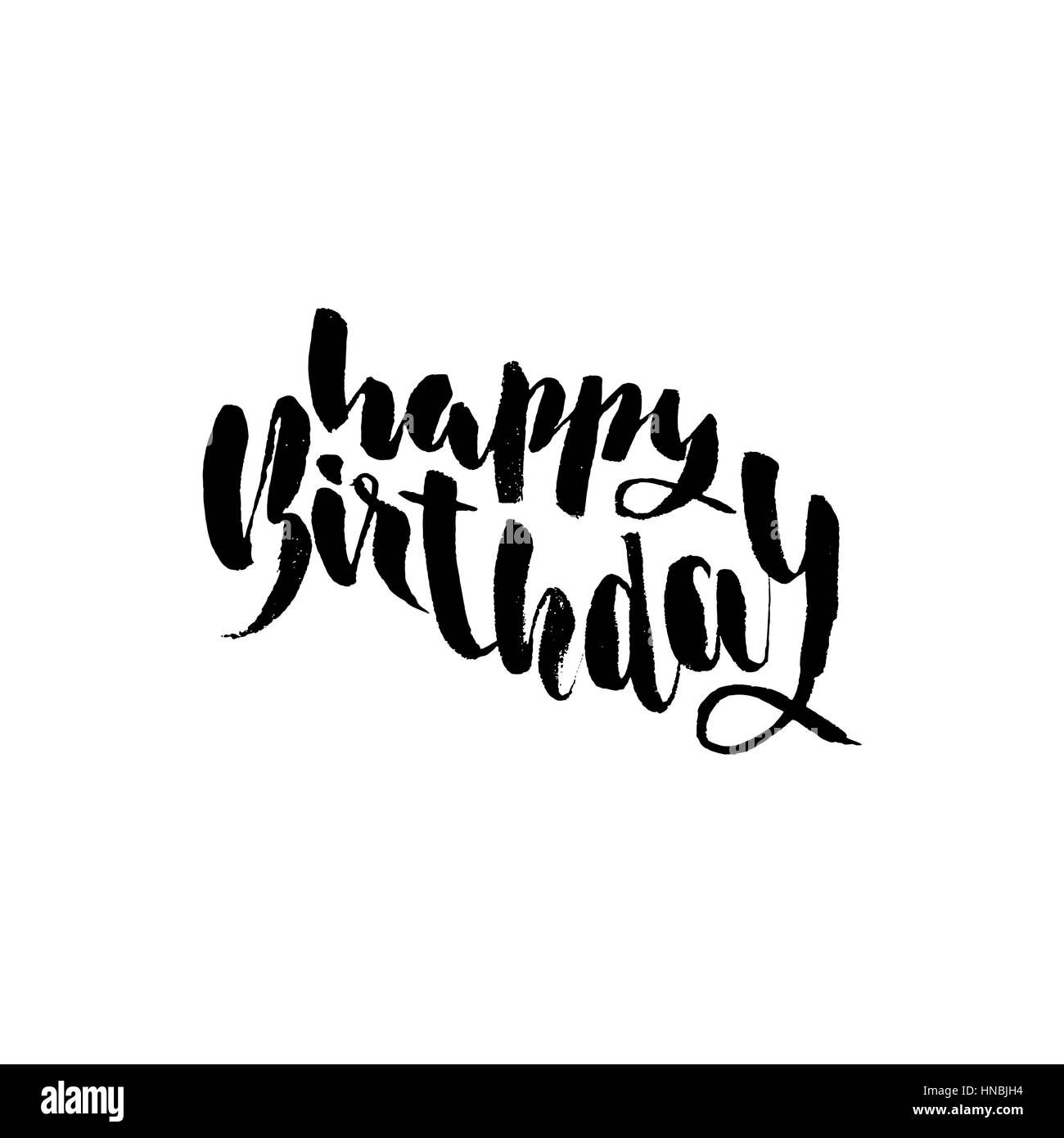 Joyeux anniversaire lettrage pour invitation et carte de souhaits, estampes et affiches. L'inscription à la main, design calligraphique. Vector illustration. Illustration de Vecteur