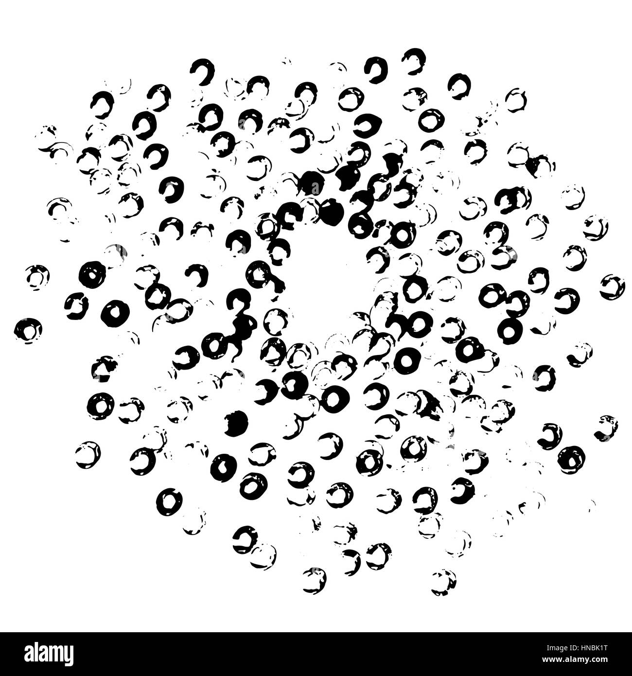 Points ronde stamp Châssis à vide de l'espace pour votre texte. Forme du cercle. Texture Grunge Illustration de Vecteur