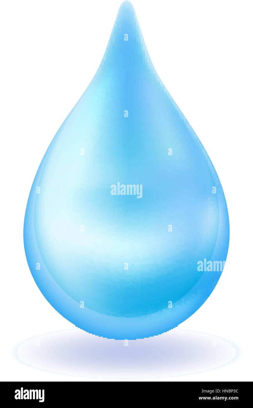 Goutte d'eau bleu réaliste. L'icône 3d tombe des gouttelettes. Vector illustration. Illustration de Vecteur