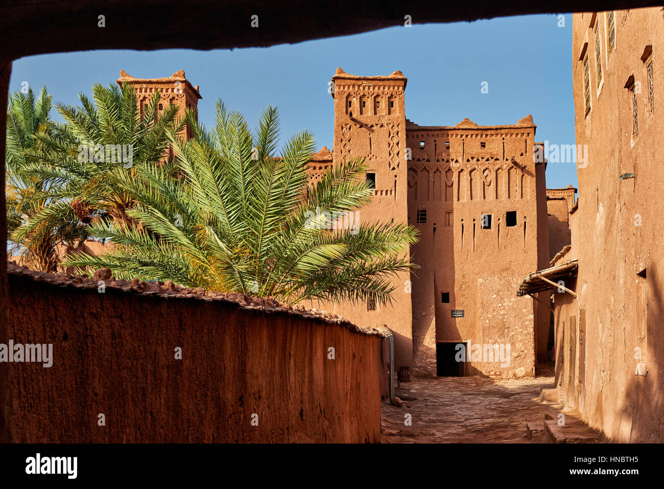 Ksar Aït Benhaddou, souvent utilisée comme décor de cinéma au Maroc, en Amérique du AfricaAfrica Banque D'Images