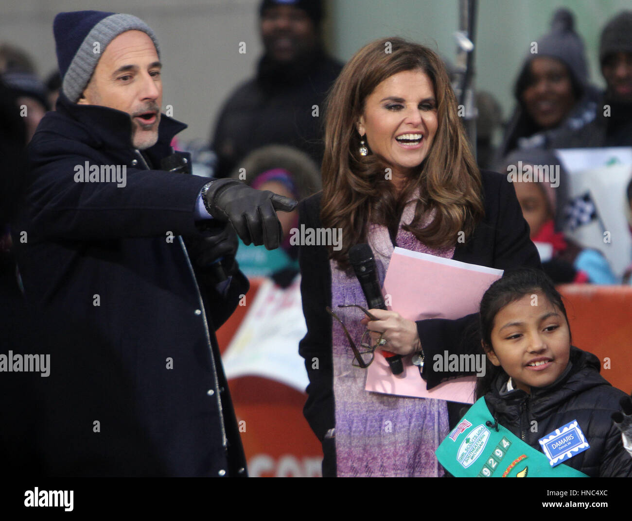 New York, NY, USA. 10 fév, 2017. Matt Lauer, Maria Shriver représenté sur NBC's Today Show à New York City le 10 février 2017. Banque D'Images