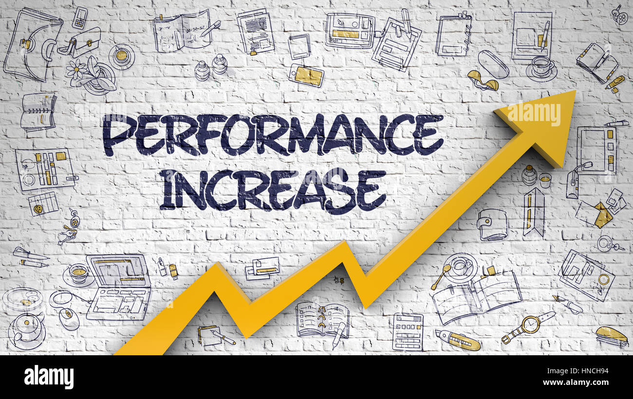 Augmentation du rendement tiré sur mur de briques. Banque D'Images