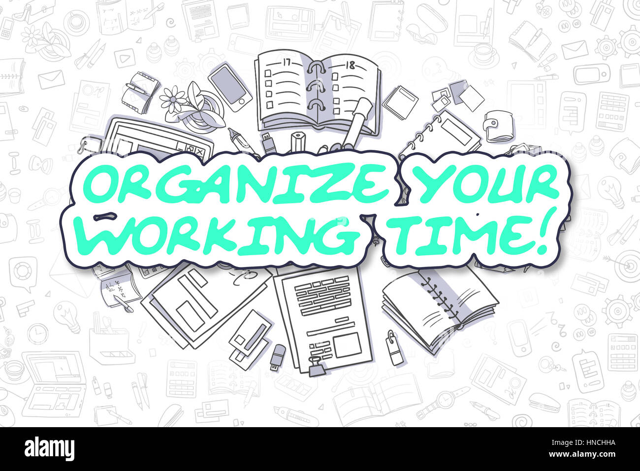 Organiser votre temps de travail - Concept d'affaires. Banque D'Images