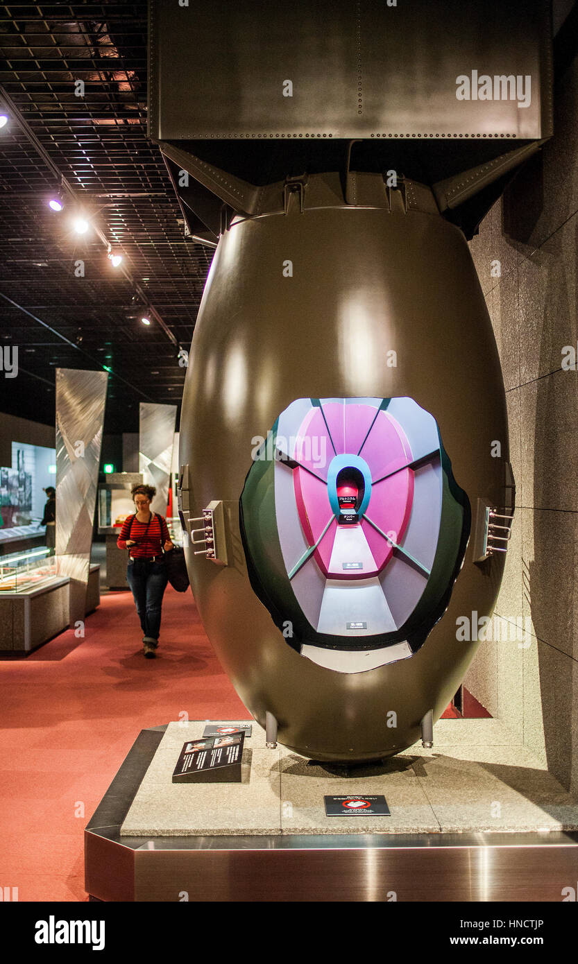 FAT Man Bomb, exposition, intérieur, Musée de la bombe atomique, Nagasaki, Japon. Banque D'Images