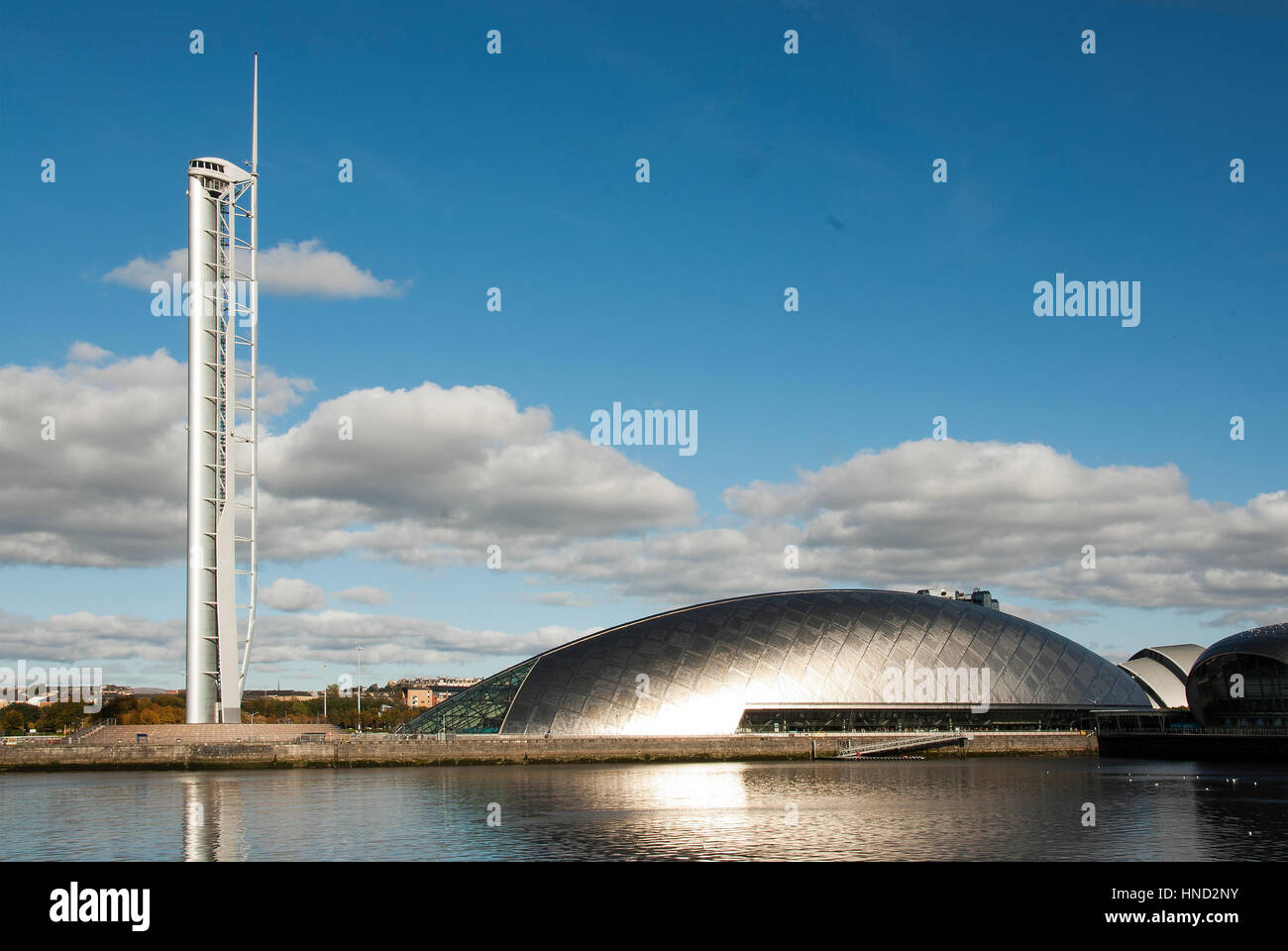 Centre des sciences de Glasgow sur la rive sud de la rivière Clyde. Banque D'Images