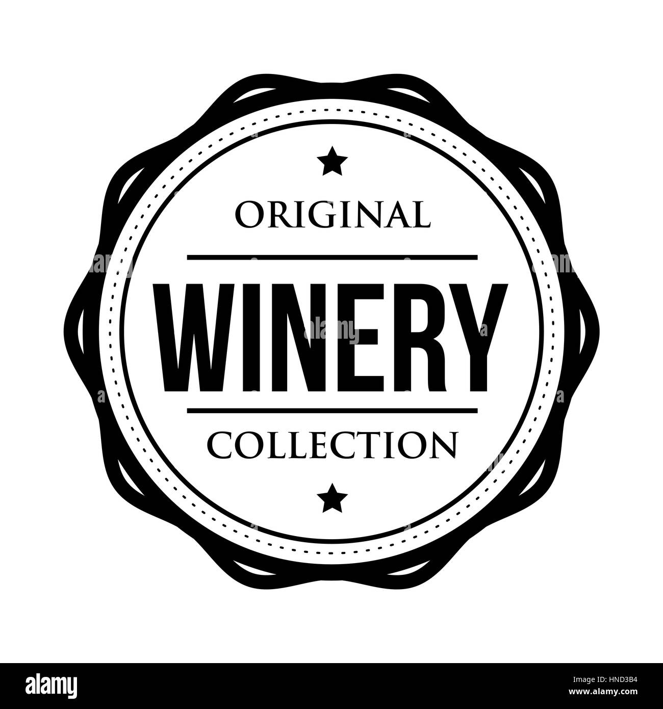 Logo vintage label isolé Winery Illustration de Vecteur